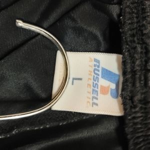Large black Russell Athletic mesh gym shorts